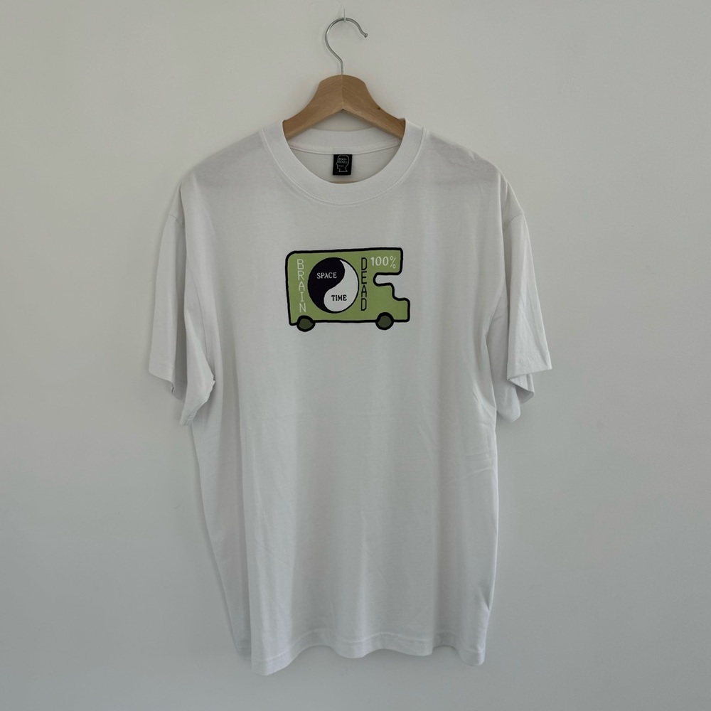 NWOT Brain Dead White/Green Space/Time T-Shirt 100% Cotton Jersey